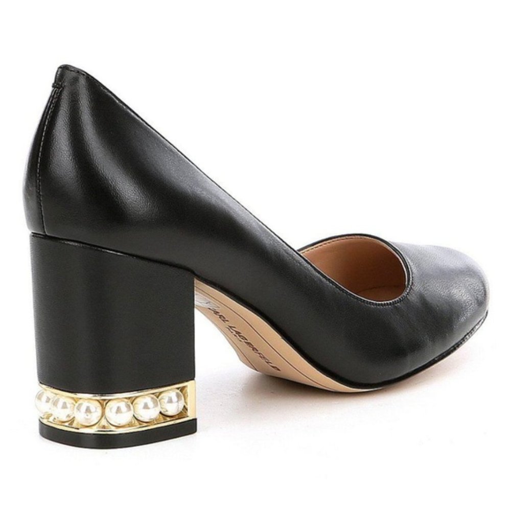 Karl Lagerfeld Paris Sally Pearl Block Heel Pump